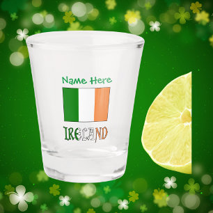 Personalized Ireland Flag Heritage Shot Glass