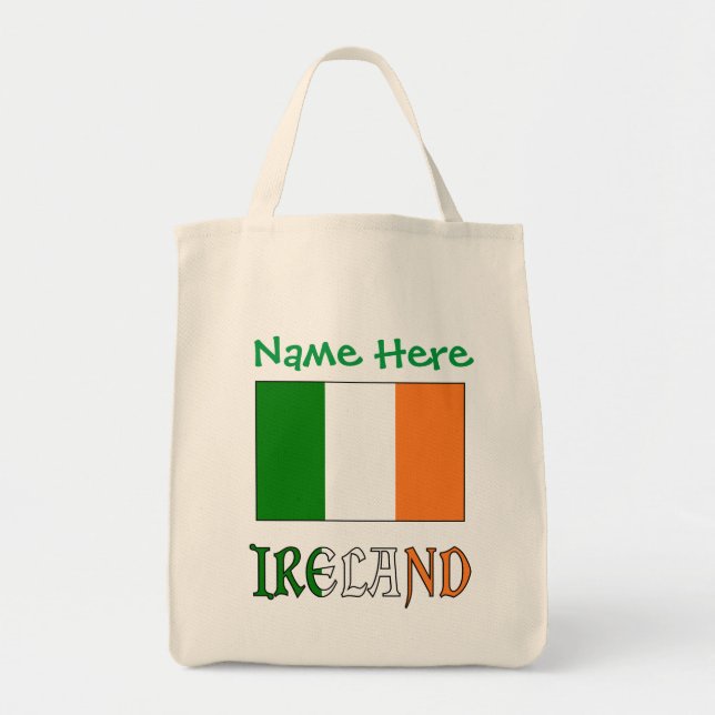 Personalized Ireland Flag Heritage  Tote Bag (Front)