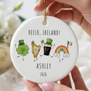Personalized Ireland Vacation Travel Ornament