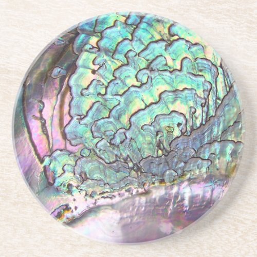 Personalized Iridescent Beautiful Natural Abalone Coaster