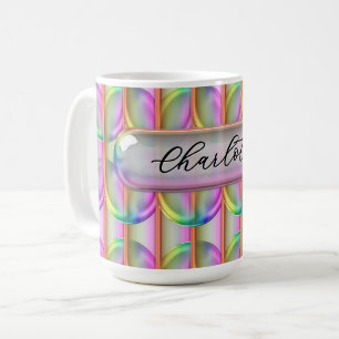 Personalized Iridescent Glass Custom Name Modern Coffee Mug