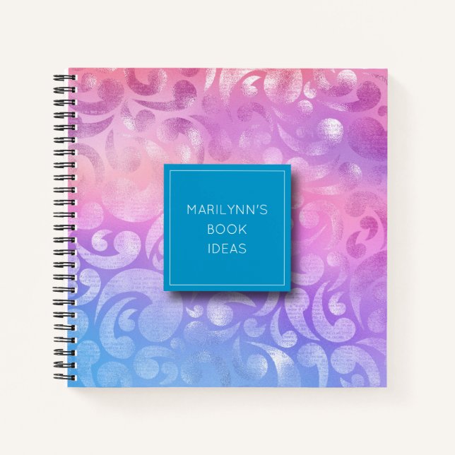 Personalized Iridescent Pattern Sketchbook Notebook (Front)