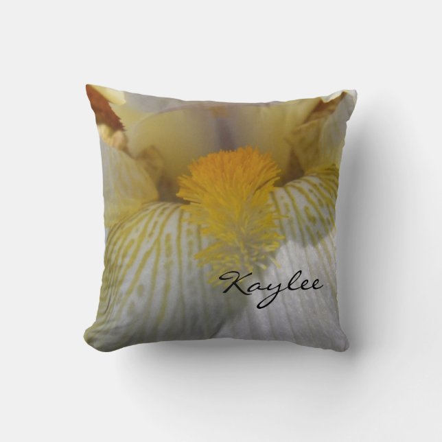 Personalized Iris Photograph Throw Pillow (Front)