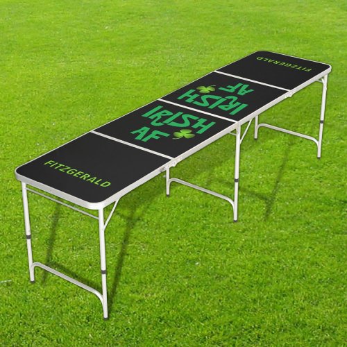 Personalized Irish Af Green Black Beer Pong Table
