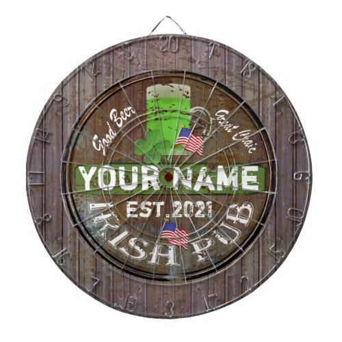 Personalized Irish American pub sign Dart Board