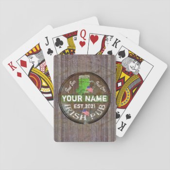 Personalized Irish American Pub Sign Playing Cards by Paddy_O_Doors at Zazzle