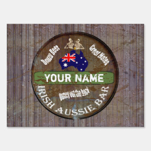Personalized Irish aussie  pub sign
