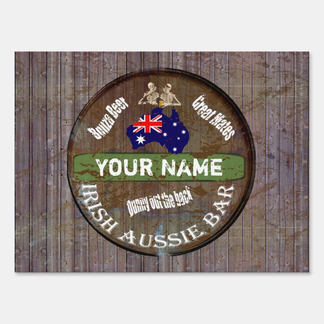 Personalized Irish aussie  pub sign (Front)