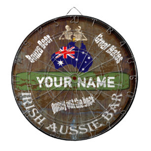Personalized Irish Aussie pub sign Dart Board