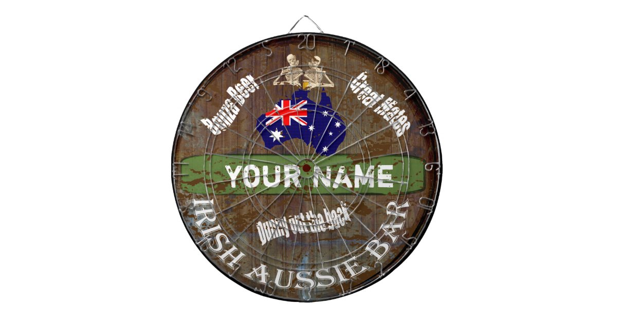 Personalized Irish Aussie pub sign Dart Board | Zazzle