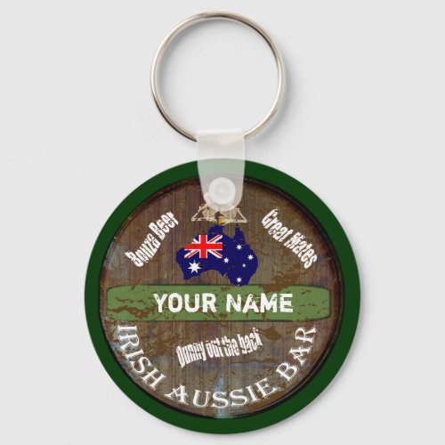 Personalized Irish Aussie pub sign Keychain