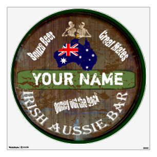 Personalized Irish Aussie pub sign Wall Decal