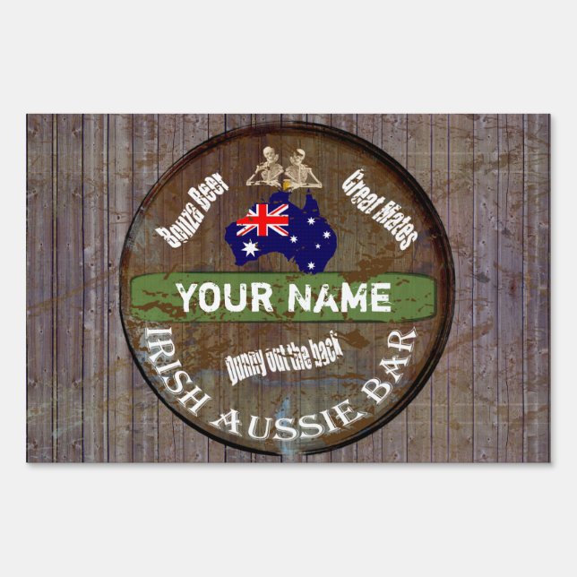 Personalized Irish Australian pub sign (Front)