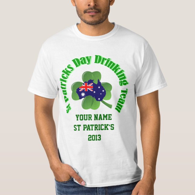 Personalized  Irish Australian St Patrick's day T-Shirt (Front)