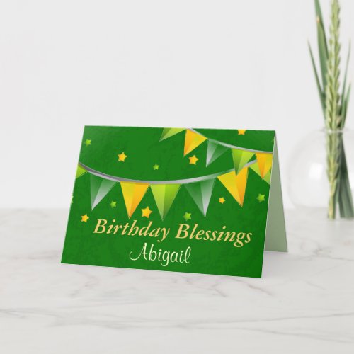 Personalized Irish Birthday Blessings Scripture Card