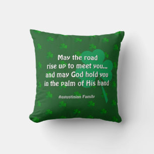 Personalized IRISH BLESSING Shamrock Throw Pillow