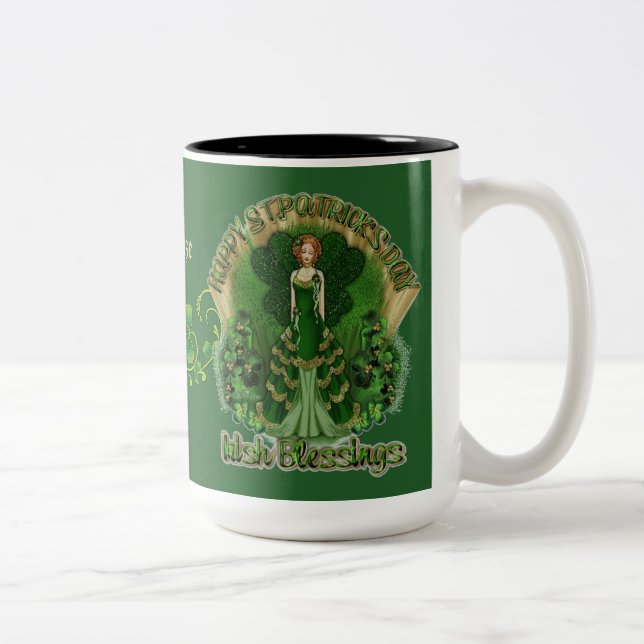 Personalized Irish Blessings St Patrick's Day Mug2 Two-Tone Coffee Mug (Right)