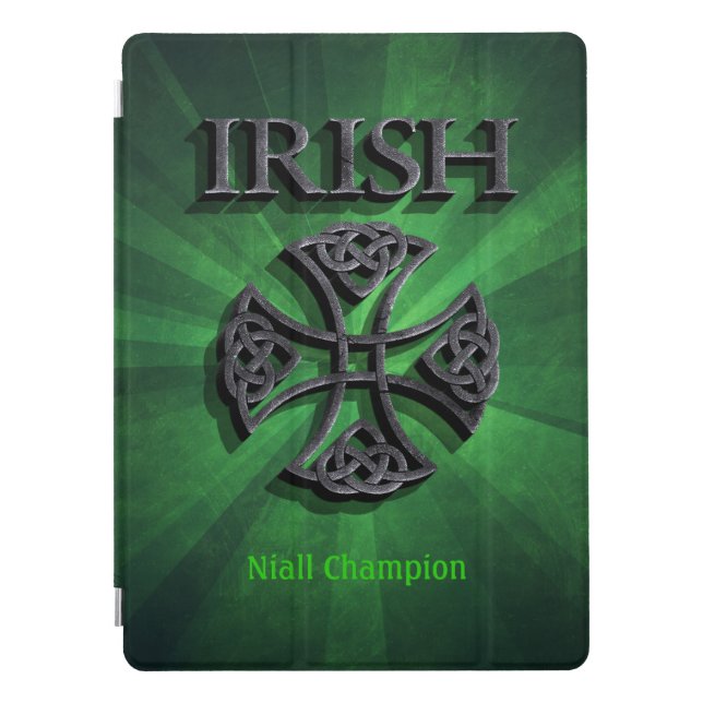 Personalized Irish Celtic Cross iPad Pro Cover (Front)