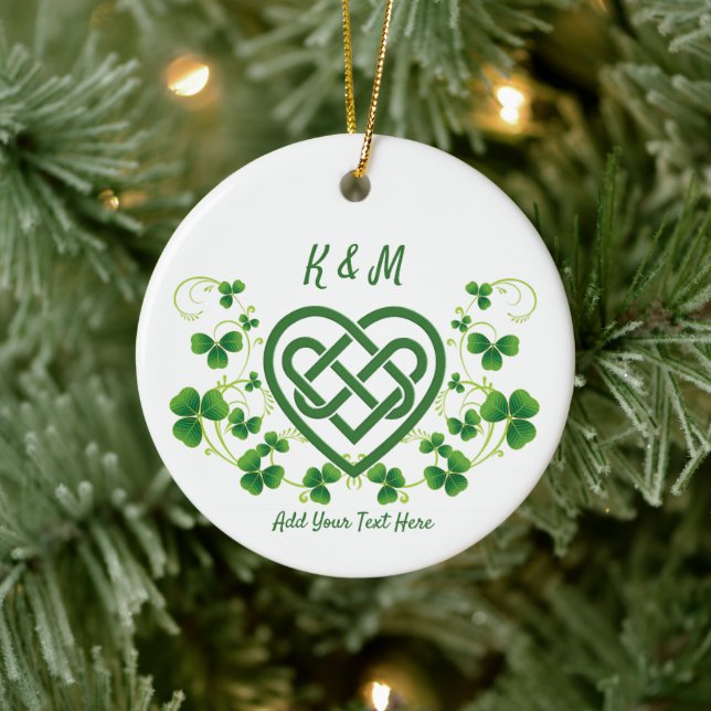 Personalized Irish Celtic Love Knot Ceramic Ornament (Tree)