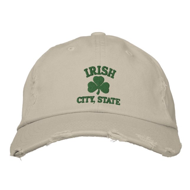 Personalized Irish City State Embroidered Hat (Front)