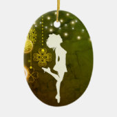Personalized Irish Dance Celtic Clovers Christmas Ceramic Ornament (Front)