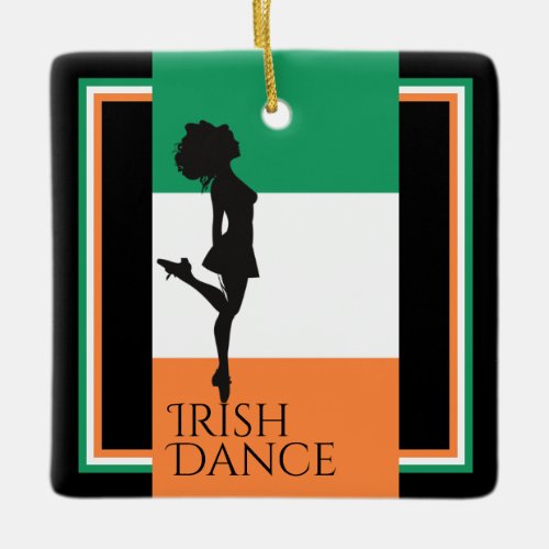 Personalized Irish Dance Flag of Ireland Christmas Ceramic Ornament