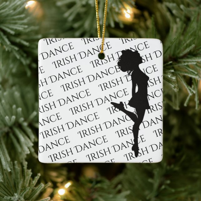 Personalized Irish Dance Hard Shoe Christmas Ceramic Ornament (Tree)