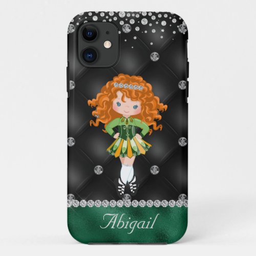 Personalized Irish Dance Redhead Girl Soft Shoe Ca iPhone 11 Case