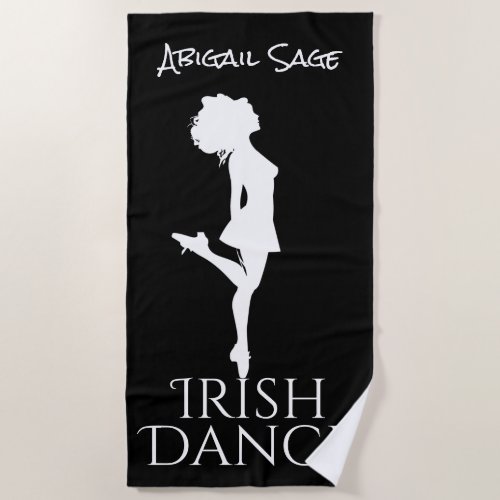 Personalized Irish Dancer Hard Shoe Dance Beach Towel