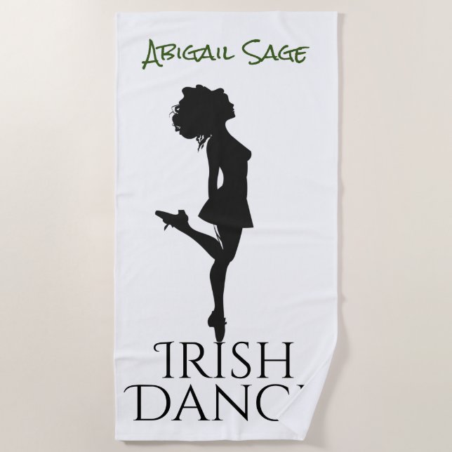 Personalized Irish Dancer Hard Shoe Dance Beach Towel (Front)
