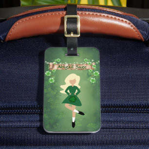 Personalized Irish Dancer with Blond Hair Dance Luggage Tag