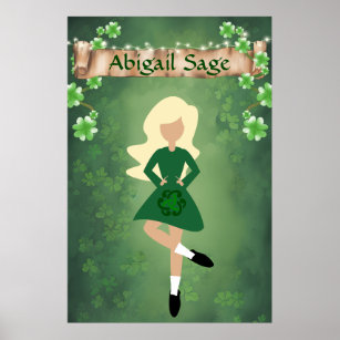 Personalized Irish Dancer with Blond Hair Dance Poster