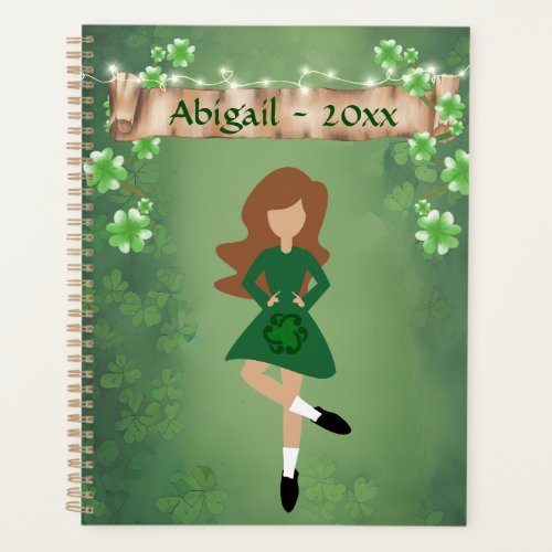 Personalized Irish Dancer with Brown Hair Dance Planner