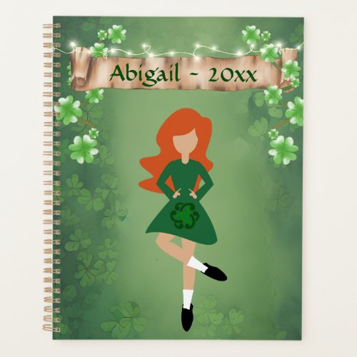 Personalized Irish Dancer with Red Hair Dance Planner