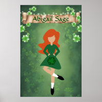 Personalized Irish Dancer with Red Hair Dance