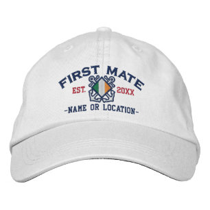 Personalized Irish First Mate Nautical Embroidery Embroidered Baseball Hat