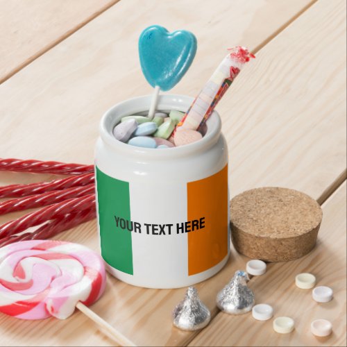 Personalized Irish flag candy jar favor gift