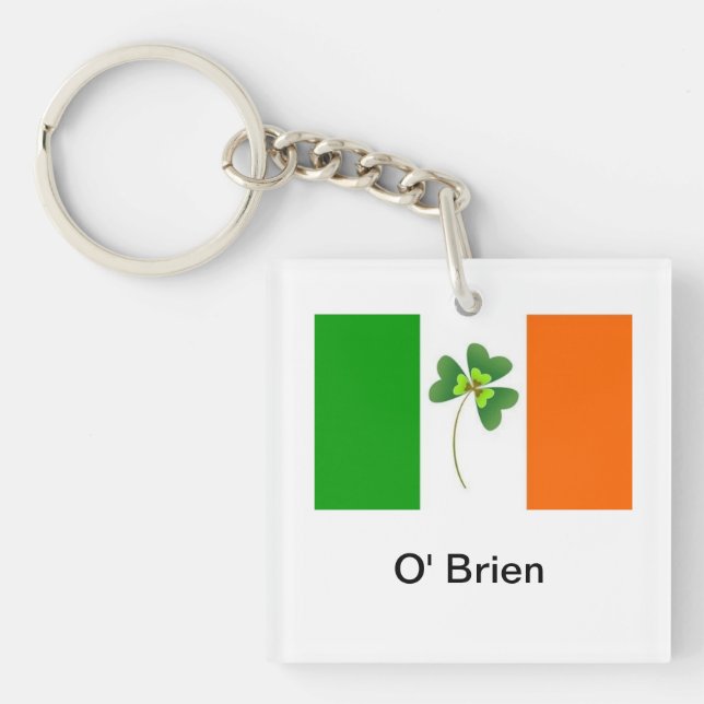 Personalized Irish Flag Keyring (Front)