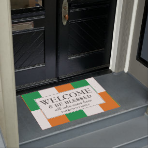 Personalized IRISH FLAG Welcome Doormat