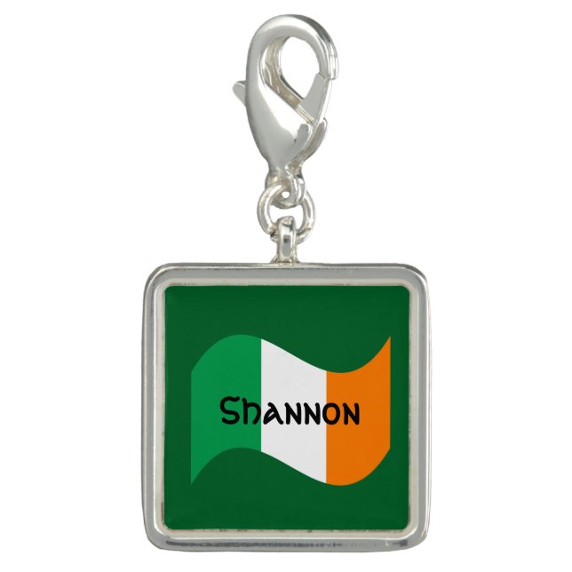 Personalized Irish Flag with Celtic Font Charm (Front)