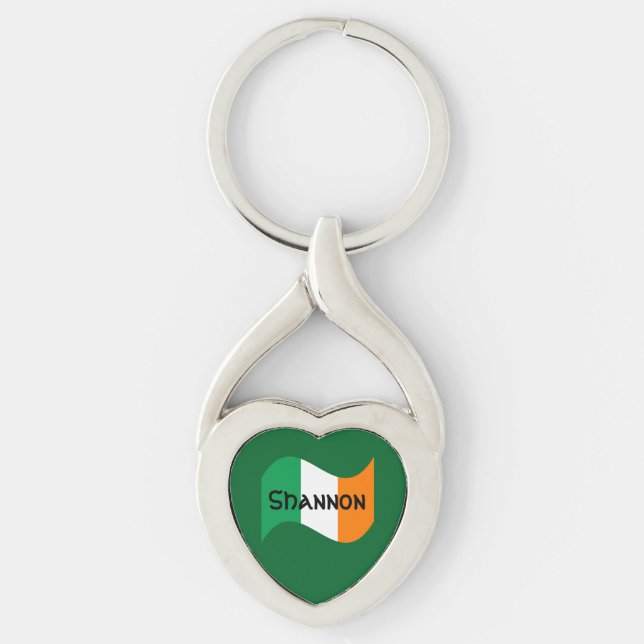 Personalized Irish Flag with Celtic Font Keychain (Front)