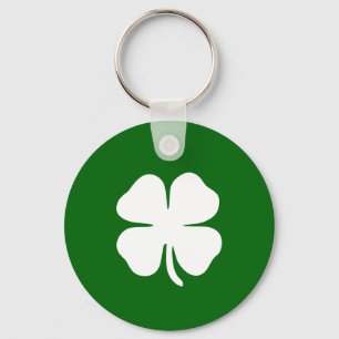 Personalized Irish Green Shamrock Keychain