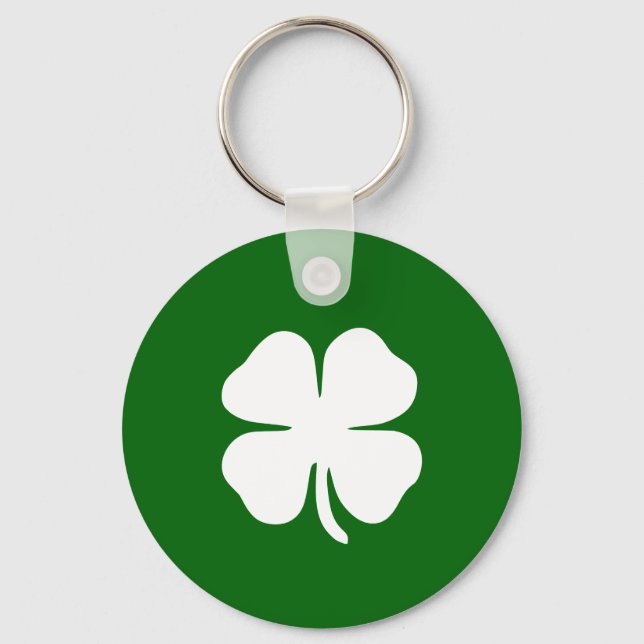 Personalized Irish Green Shamrock Keychain (Front)
