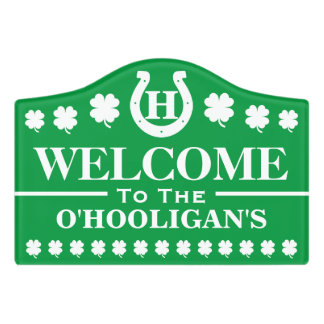 Personalized Irish Greeting Sign Door Sign