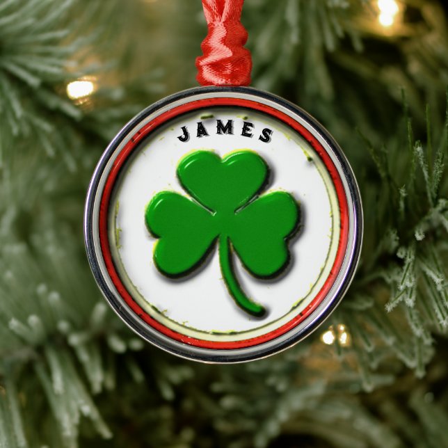 Personalized Irish Holiday Gift Metal Ornament (Tree)