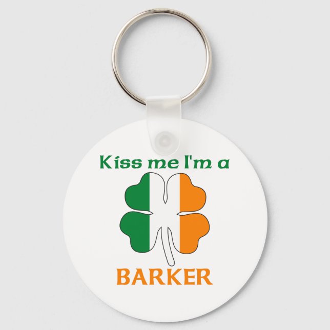 Personalized Irish Kiss Me I'm Barker Keychain (Front)