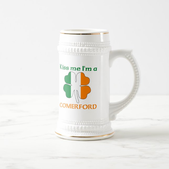 Personalized Irish Kiss Me I'm Comerford Beer Stein (Right)