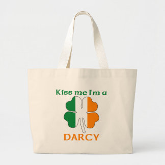 Personalized Irish Kiss Me I'm Darcy Large Tote Bag