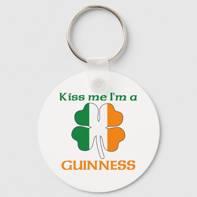 Personalized Irish Kiss Me I'm Guinness Keychain (Front)