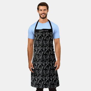 Personalized Irish Music Instrument Pattern Apron